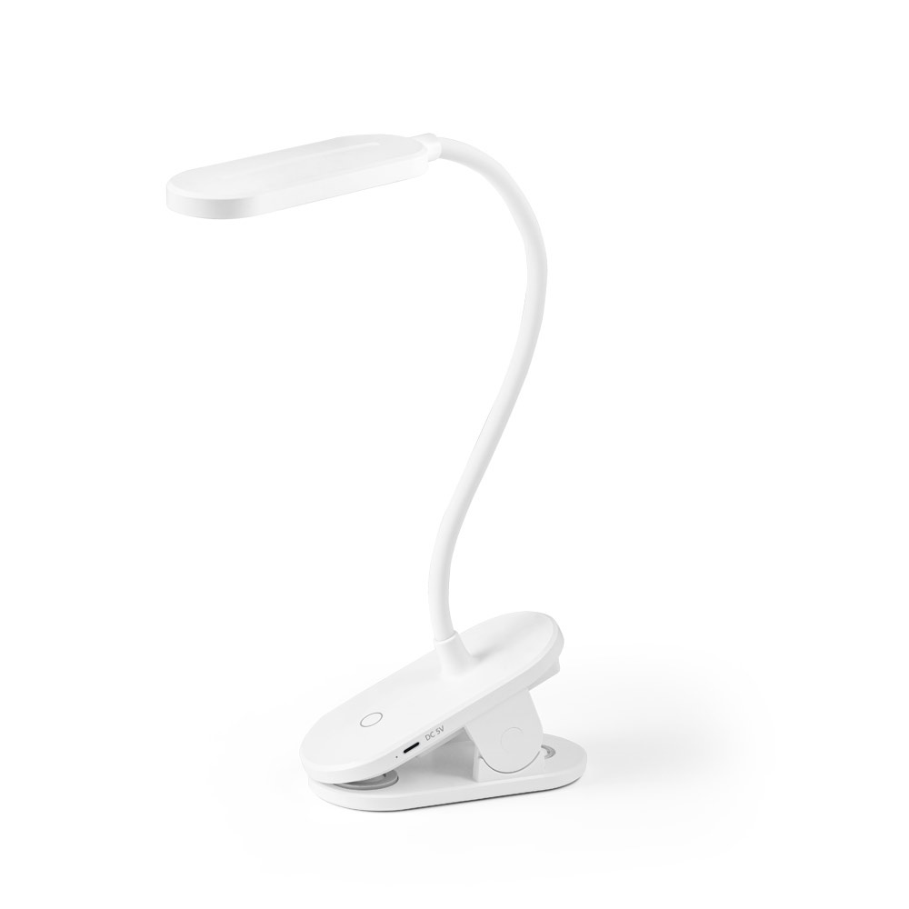 NESBIT II. Přenosná stolní lampa s klipem a 30h autonomií při 65% rABS