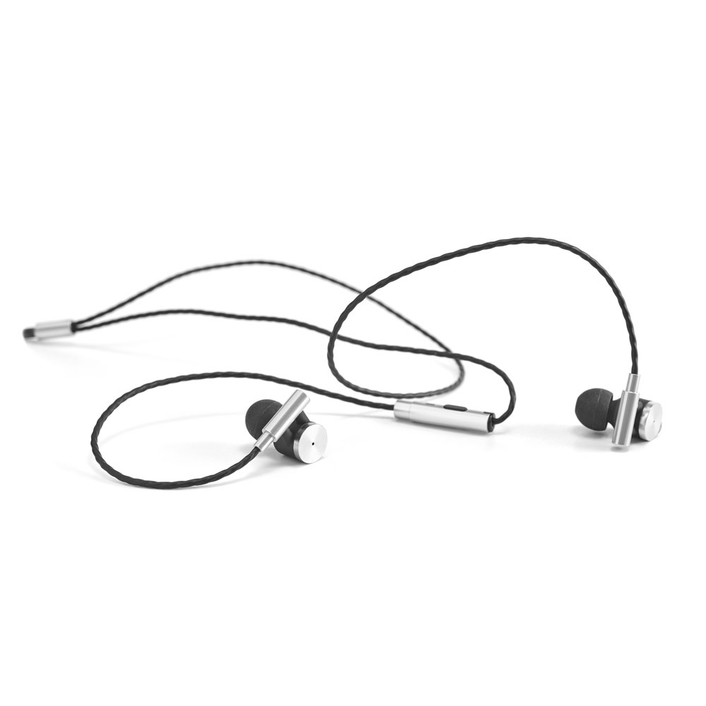 VIBRATION. Sluchátka s mikrofonem z kovu a ABS - stříbrná