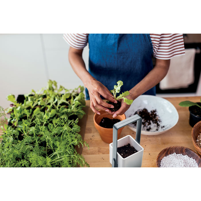 Plastový květináč s LED světly LUSHLET Bílá