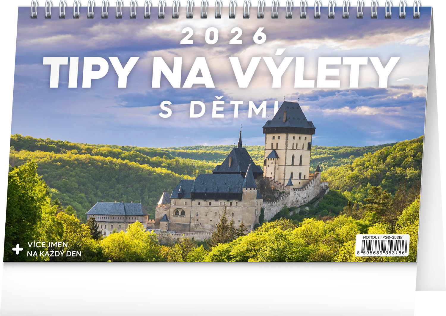Stolní kalendář Tipy na výlety s dětmi 2026, 23,1x14,5 cm