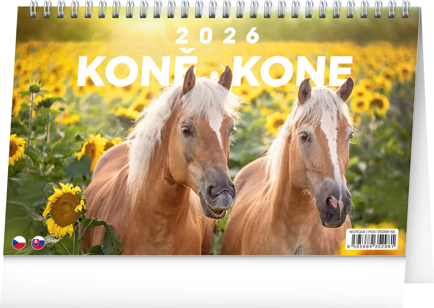 Stolní kalendář Koně – Kone CZ/SK 2026, 23,1x14,5 cm
