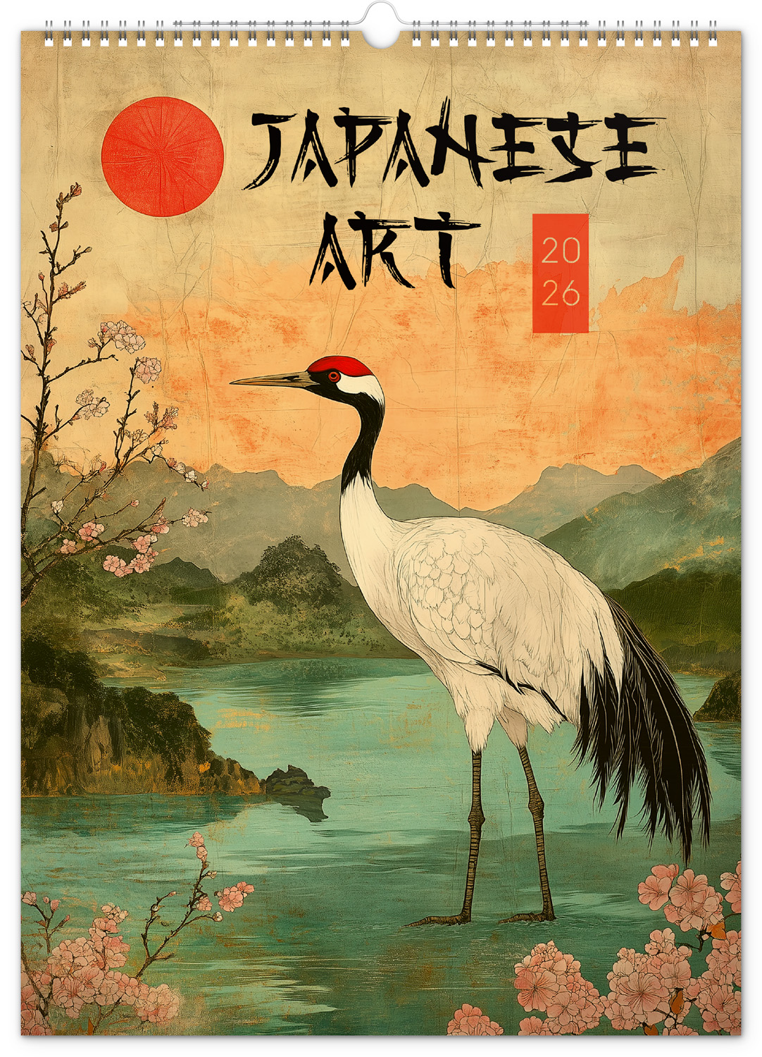 Nástěnný kalendář Vintage plakáty – japonské umění 2026, 33x46 cm