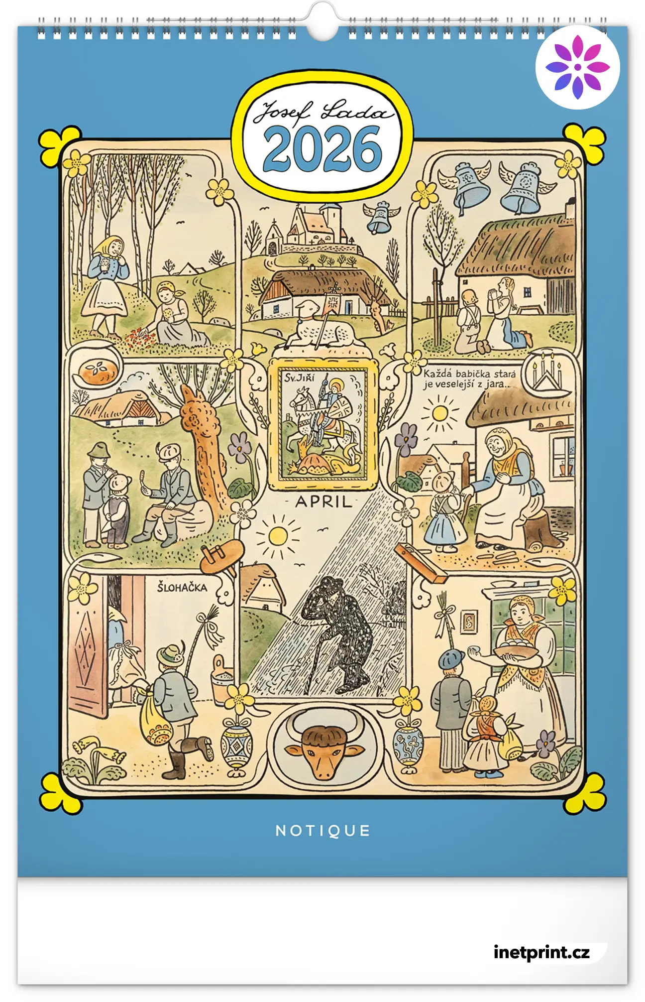 Nástěnný kalendář Josef Lada 2026, 33x46 cm