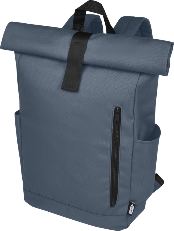 Batoh s rolovacím uzávěrem Byron s prostorem na 15,6palcový notebook, 18 l - Blue Steel