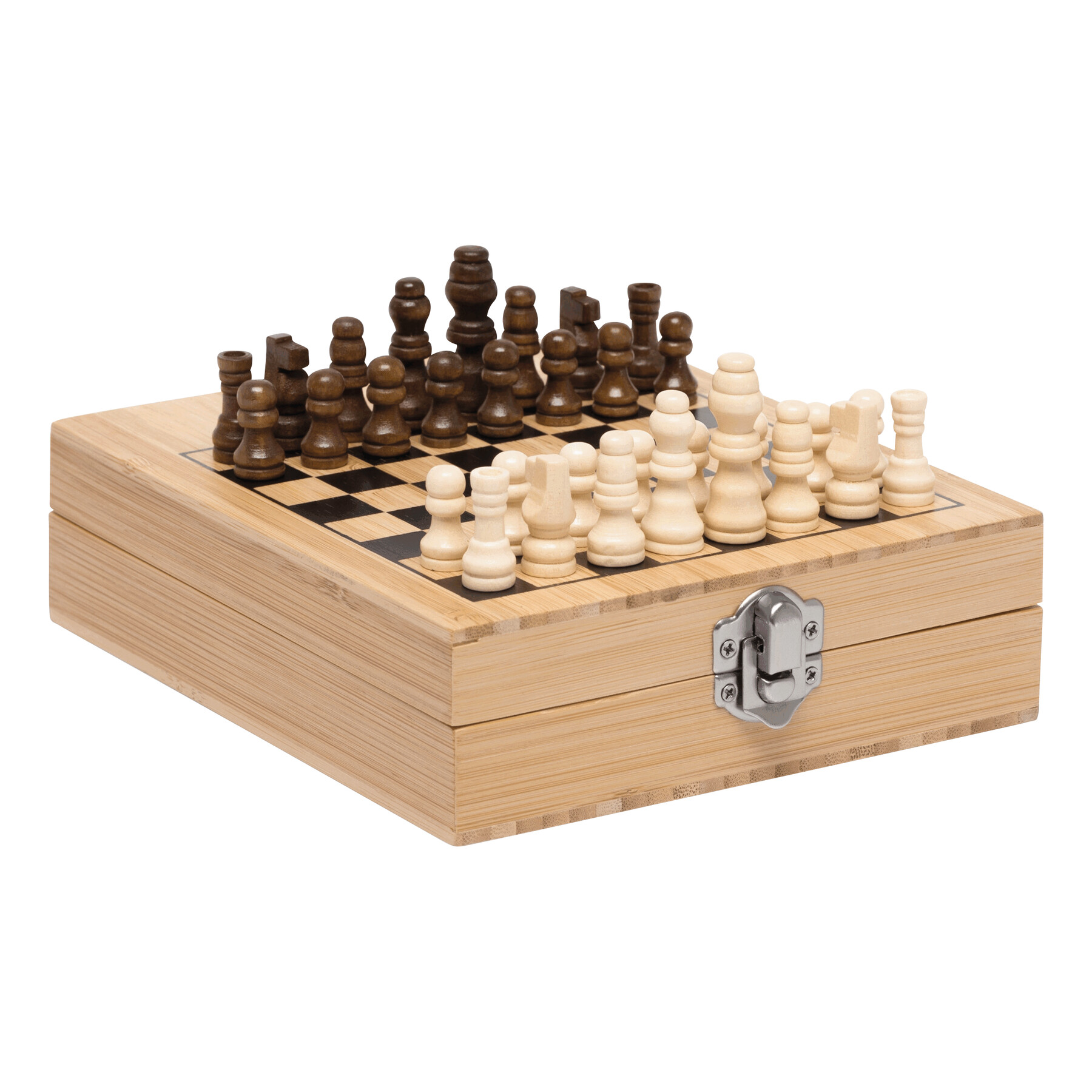 Sada na víno BAMBOO CHESS se šachovou hrou - hnědá