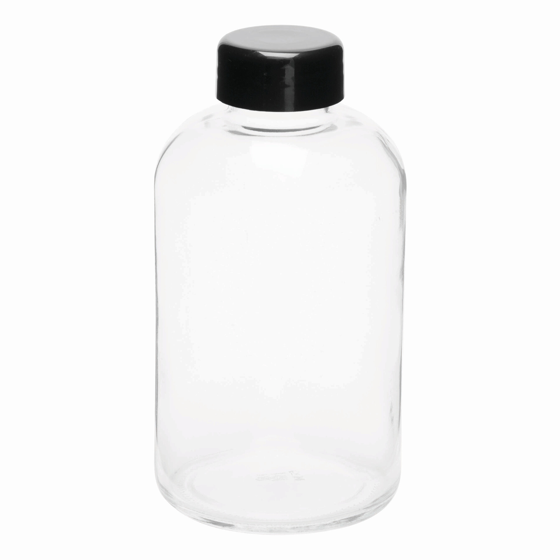 Skleněná láhev na pití DRINK HEALTHY - černá / transparentní