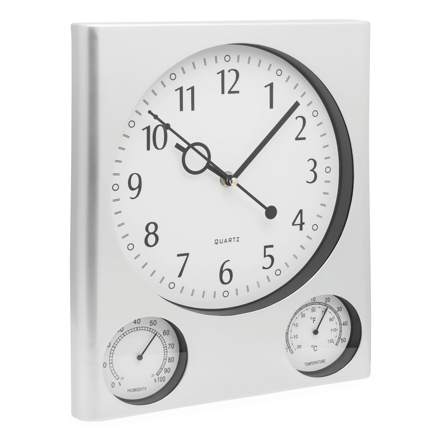 Obdelníkové nástěnné hodiny SATURN - stříbrná Obdelníkové nástěnné hodiny SATURN - stříbrná