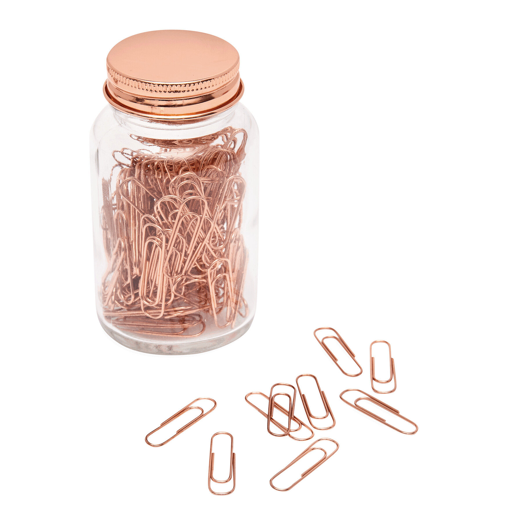 COPPER CLIP sponky na papír ve sklenici - měď