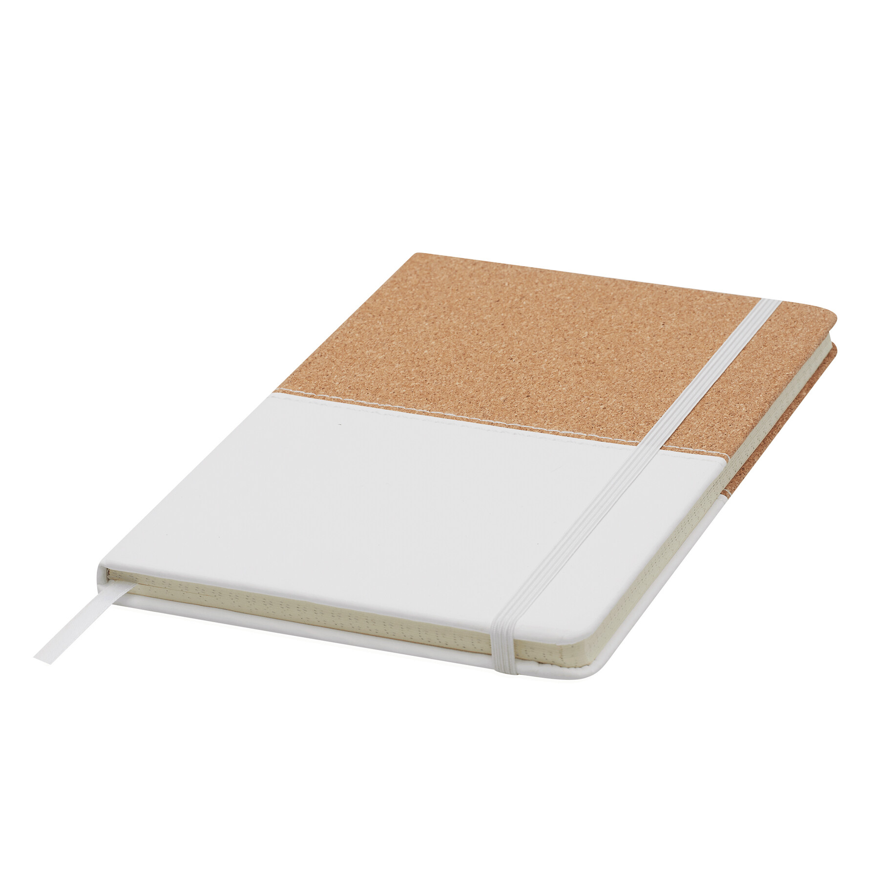 Zápisník CORKY, formát A6 - bílá / hnědá Zápisník CORKY, formát A6 - bílá / hnědá