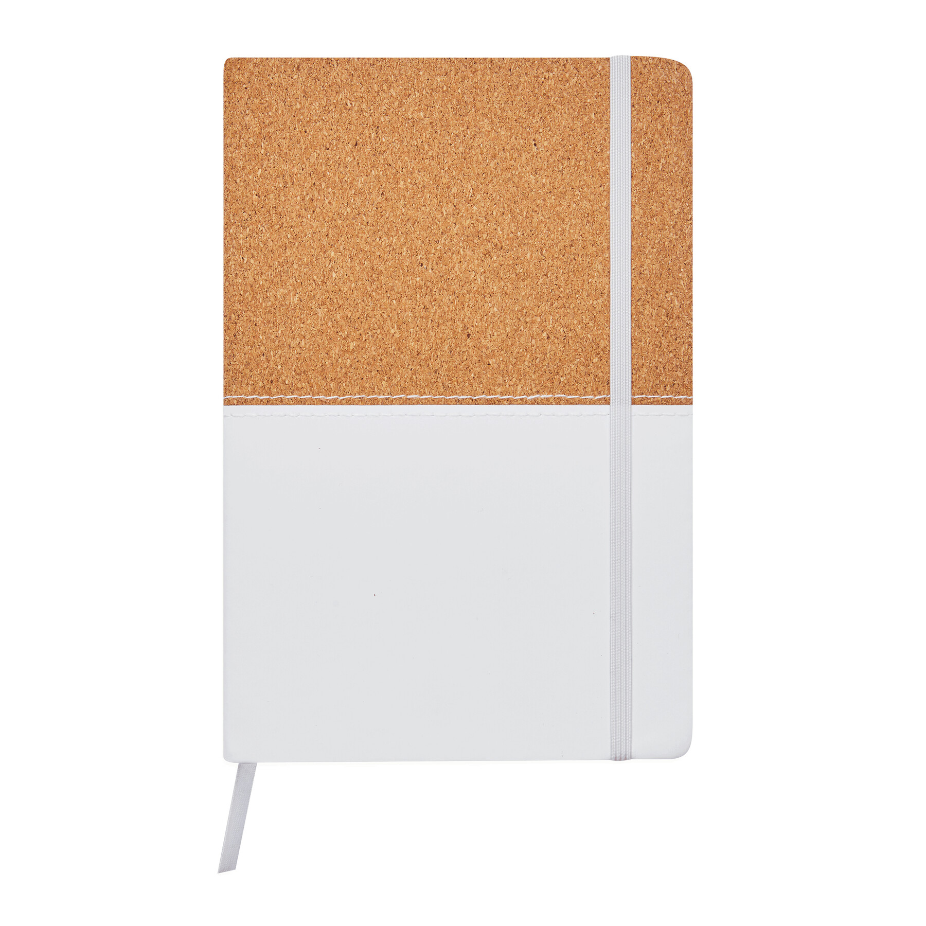 Zápisník CORKY, formát A6 - bílá / hnědá Zápisník CORKY, formát A6 - bílá / hnědá