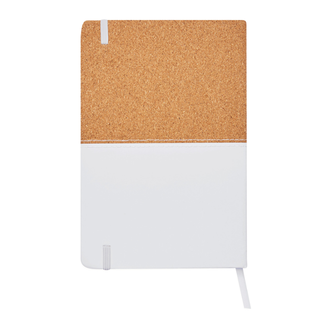 Zápisník CORKY, formát A6 - bílá / hnědá Zápisník CORKY, formát A6 - bílá / hnědá