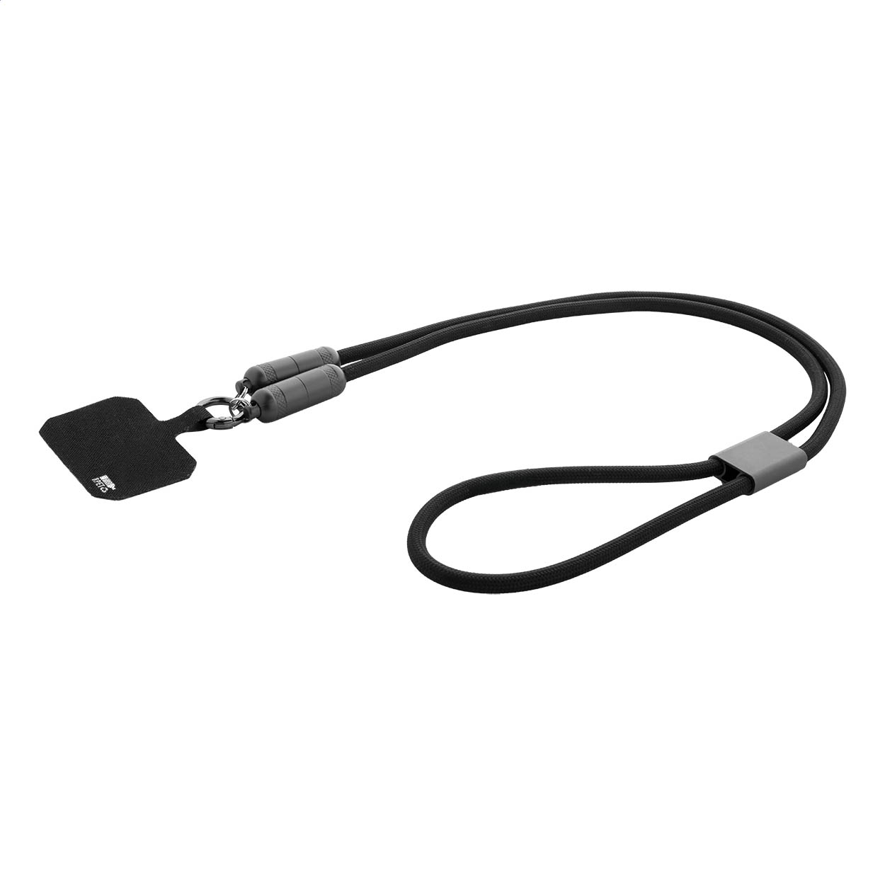 Fastly 60W kabel na mobilní telefon RPET s poutkem Černá