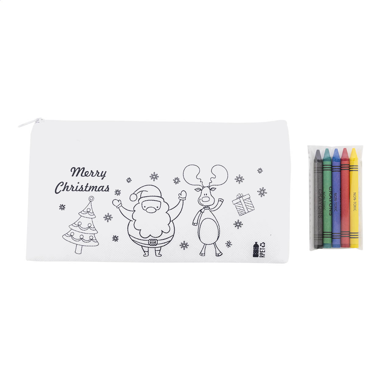 Julfar Draw vánoční pouzdro na pastelky na vybarvení Bílá