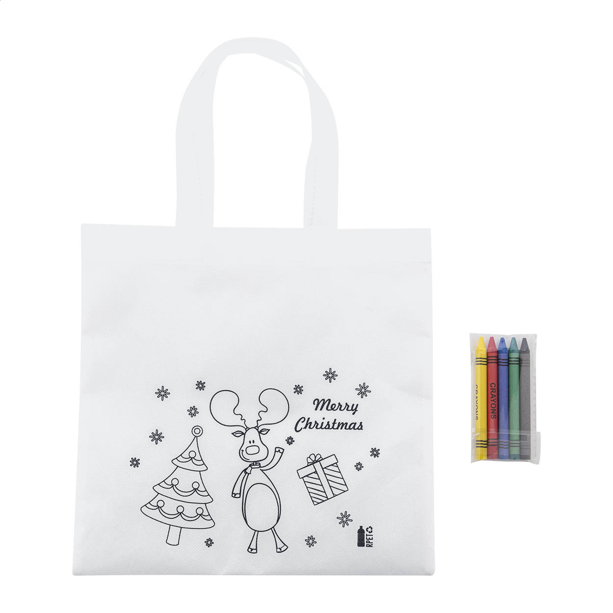 Julfar Shop vánoční taška na vybarvení Bílá