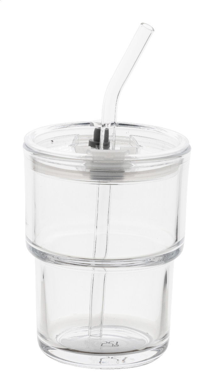 Glassip skleněný cestovní hrnek Průhledná