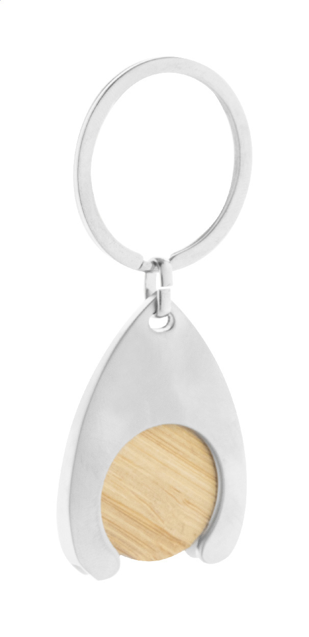 Zoinc přívěšek na klíče z RPU se žetonem na vozíku Přírodní, Stříbrná