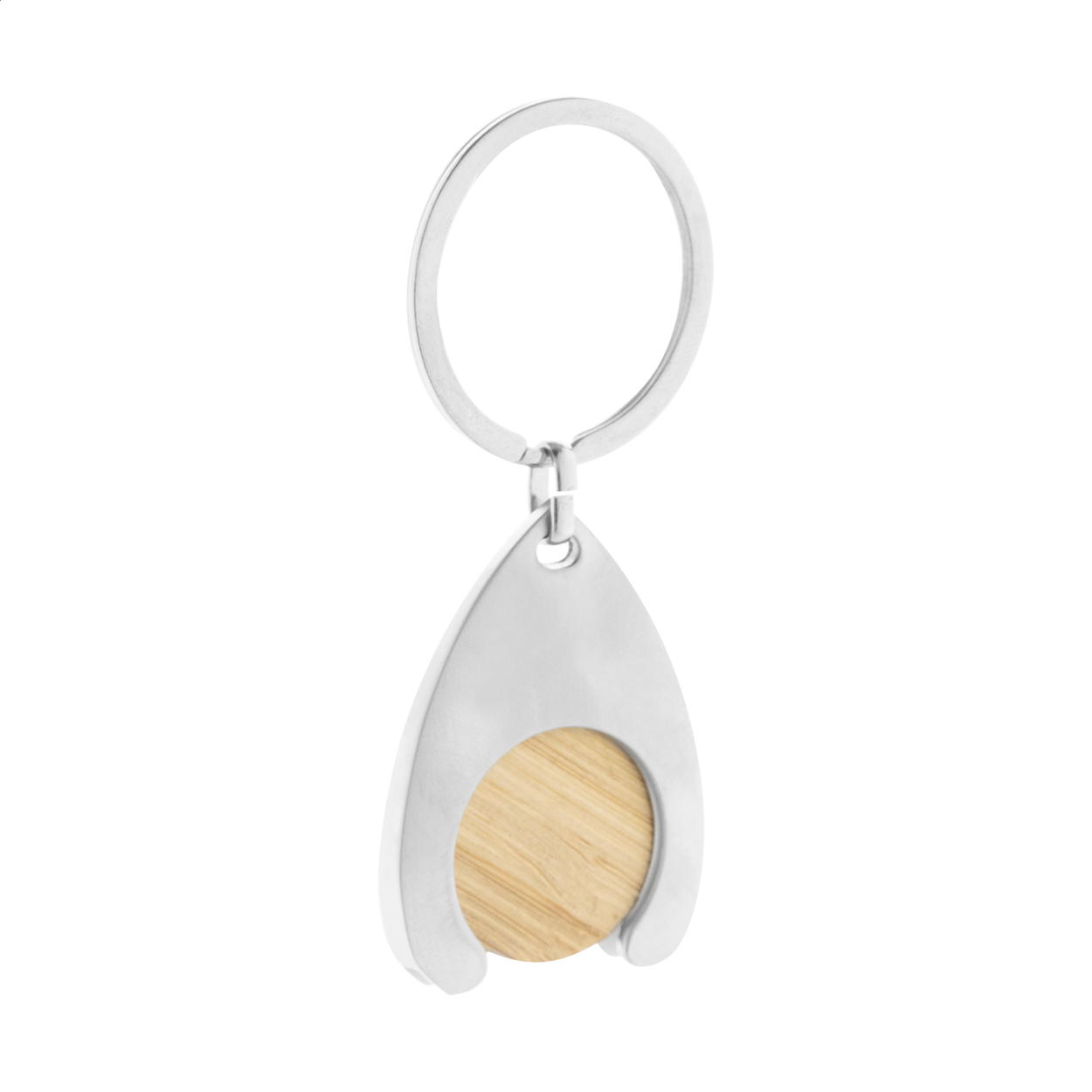 Zoinc přívěšek na klíče z RPU se žetonem na vozíku Přírodní, Stříbrná