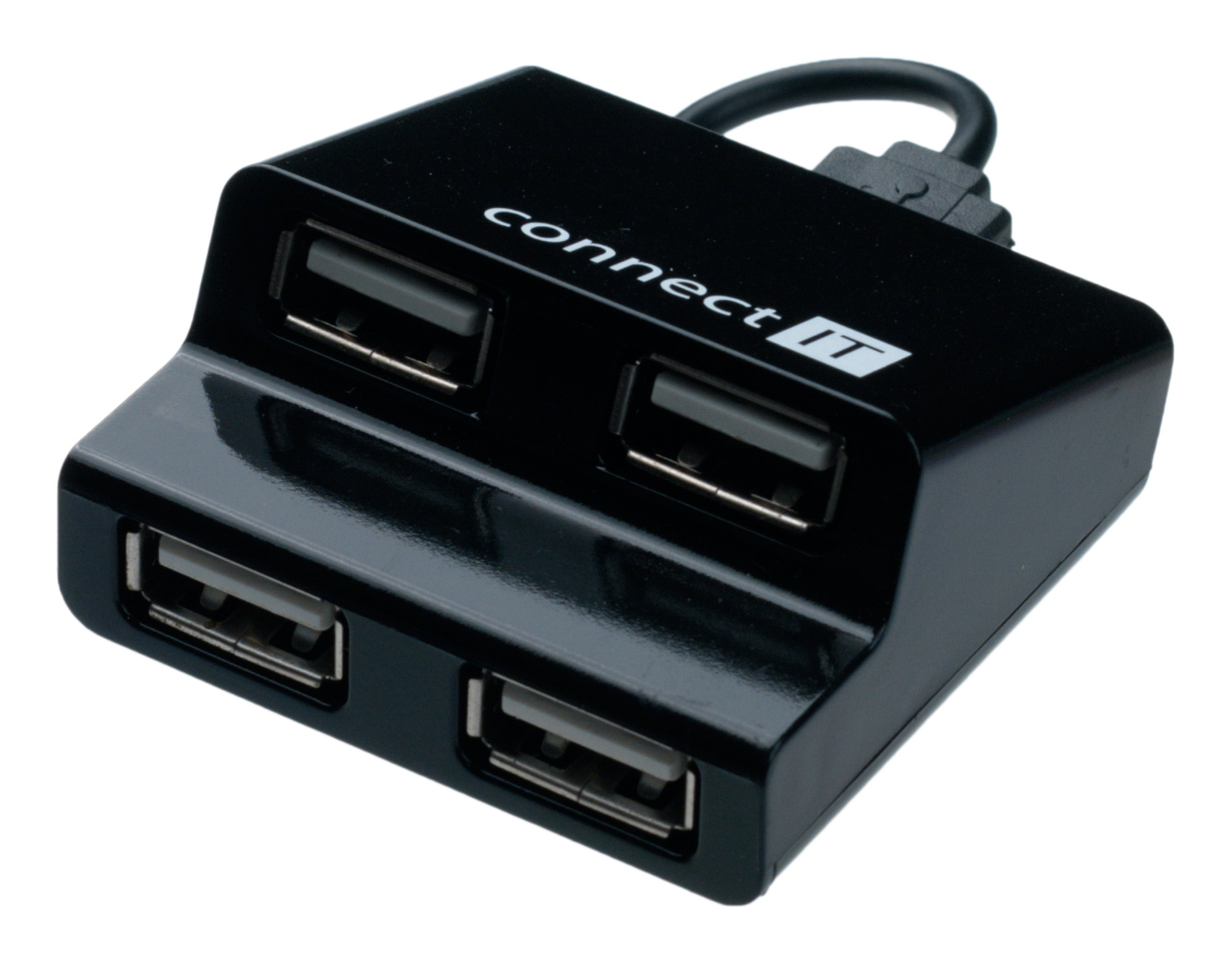 CONNECT IT USB hub 4 porty STEP - Černá