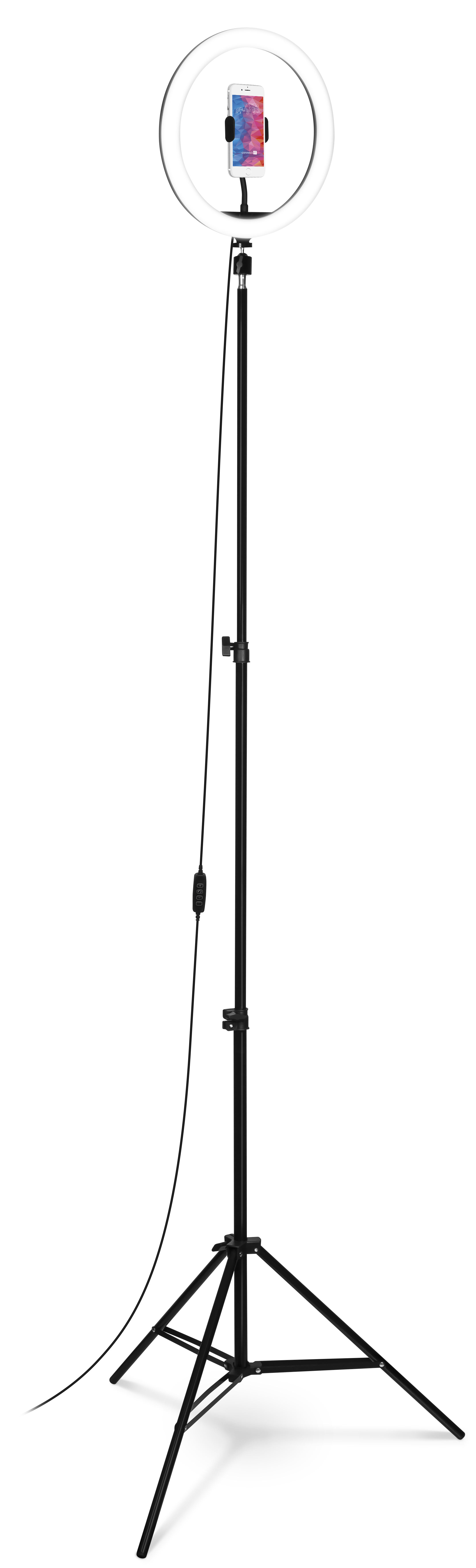 CONNECT IT Selfie12Ring kruhové 12" LED světlo + stativ 2,1 m - Barevná