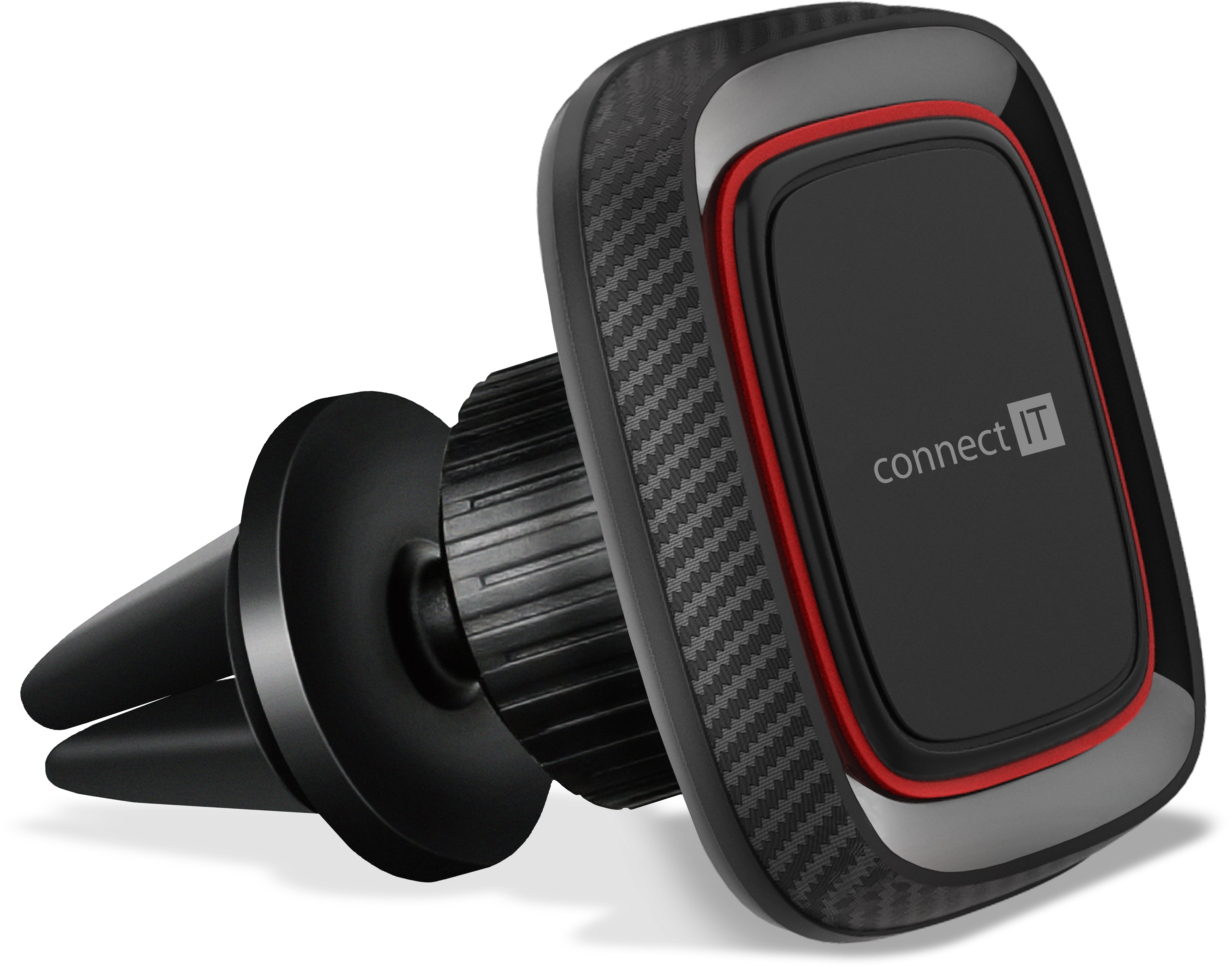 CONNECT IT InCarz 4Strong360 CARBON univerzální magnetický držák do auta, 4 magnety - Červená