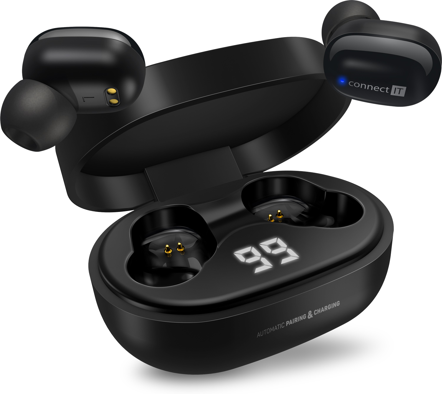 CONNECT IT True Wireless SensorTouch sluchátka do uší s mikrofonem - Černá