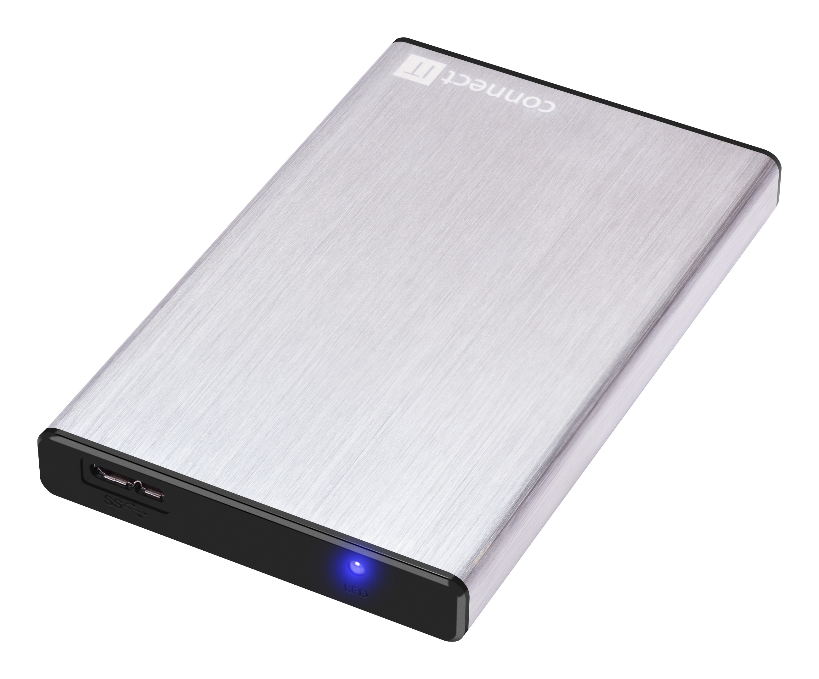 CONNECT IT externí box LITE pro HDD 2,5" SATA, USB 3.0 - Stříbrná