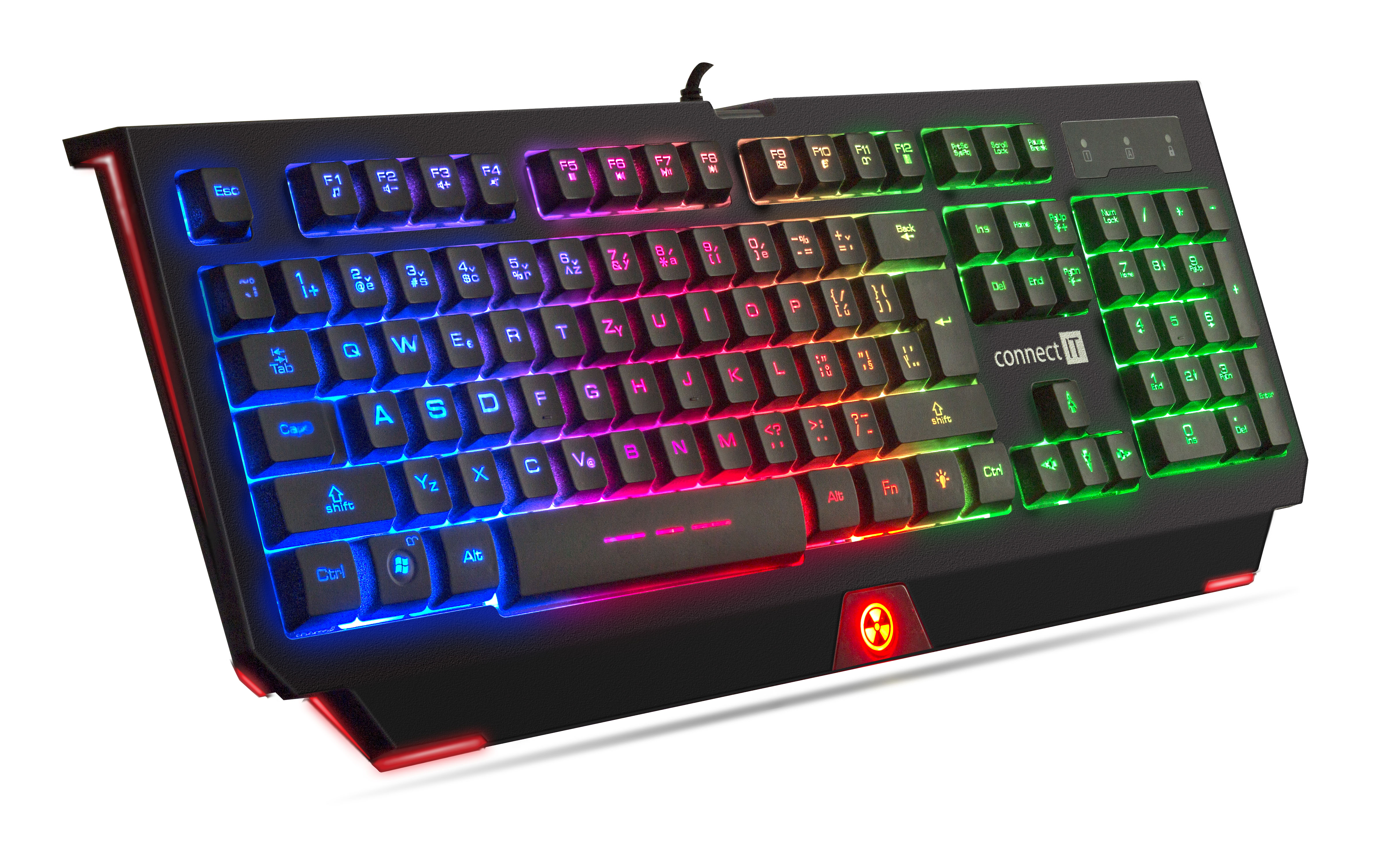 CONNECT IT BATTLE RNBW klávesnice pro hráče - Černá a červená