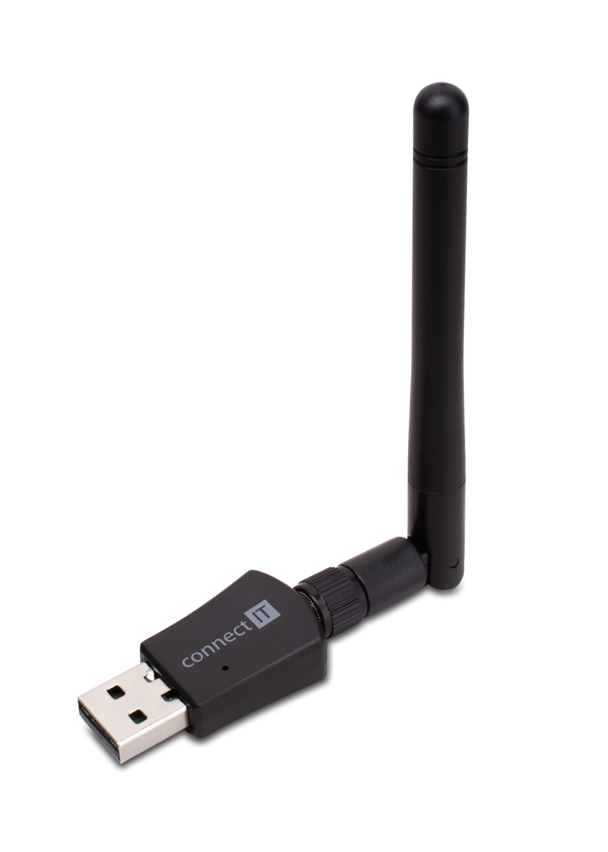 CONNECT IT WiFi USB-A adaptér s anténou, 300 Mbps (IEEE 802.11 n/b/g) - Černá