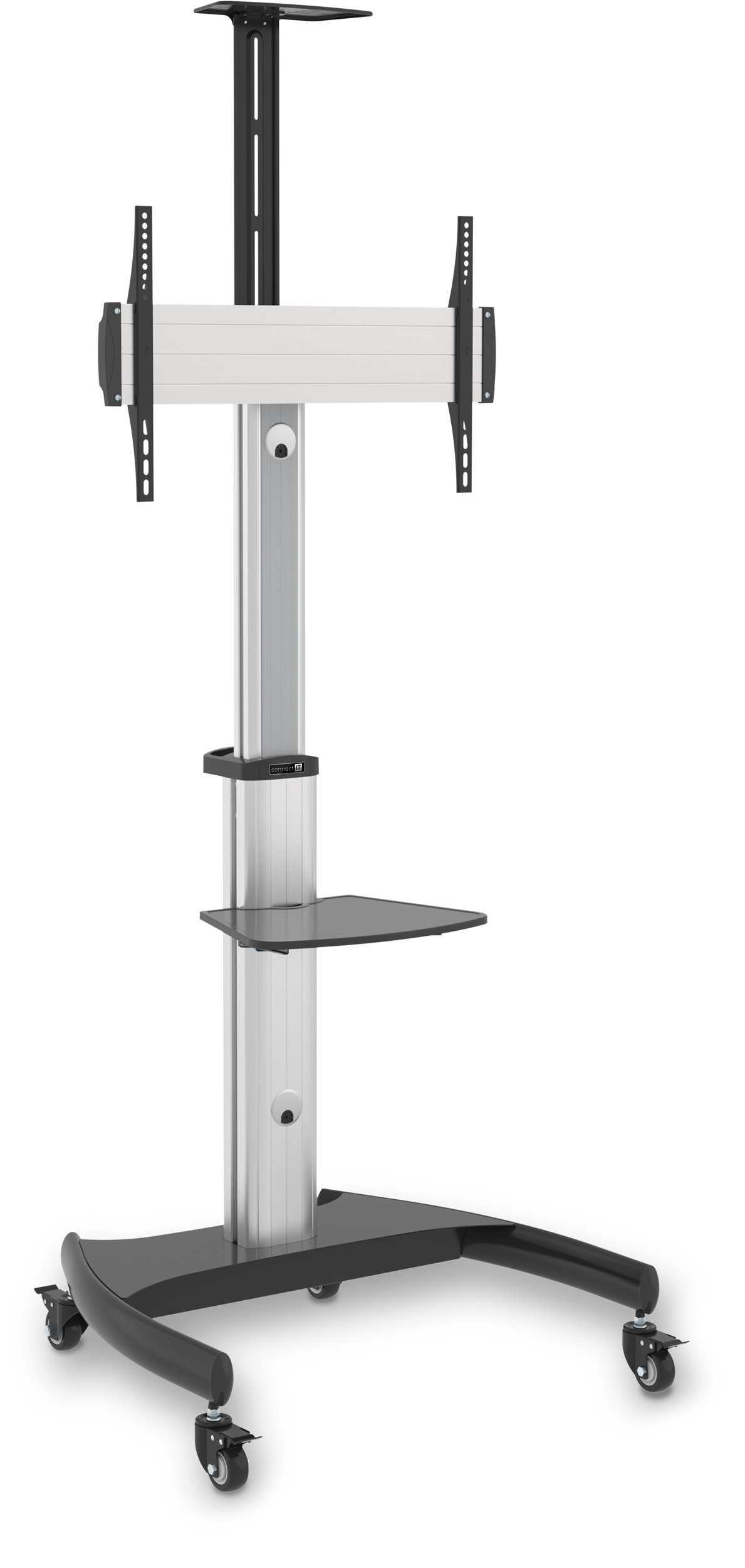 CONNECT IT Wheelie II pojízdný stojan & držák na jednu obrazovku 37" - 75", záruka 30 let - Stříbrná