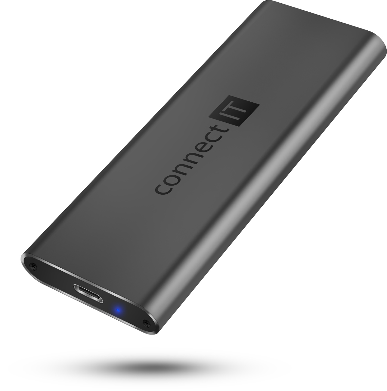 CONNECT IT AluSafe externí box pro SSD disky M.2 NVMe, 10 Gbps, USB-C - Antracitová