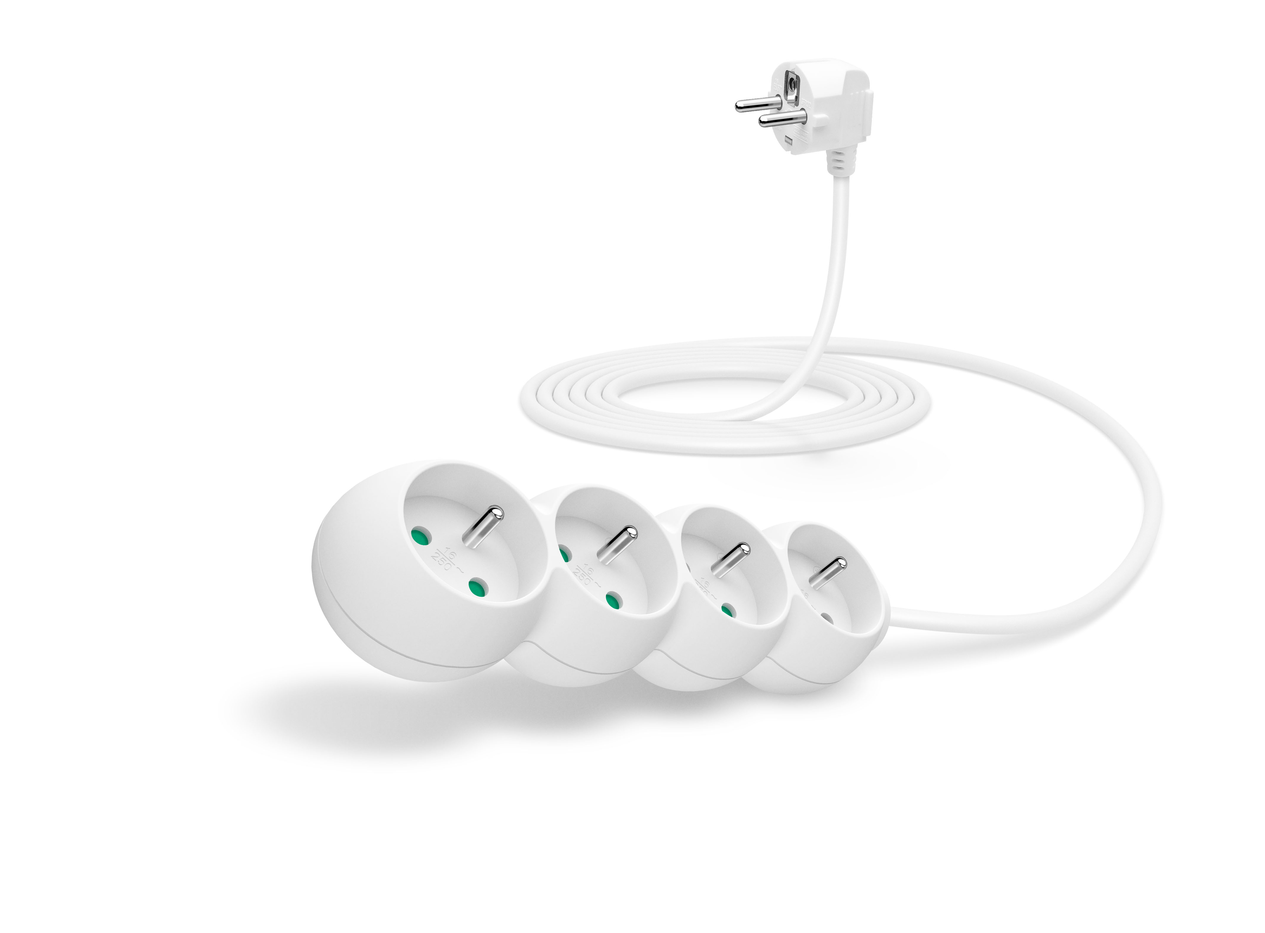 CONNECT IT prodlužovací kabel 230 V, 4 zásuvky, 3 m, bez vypínače - Bílá