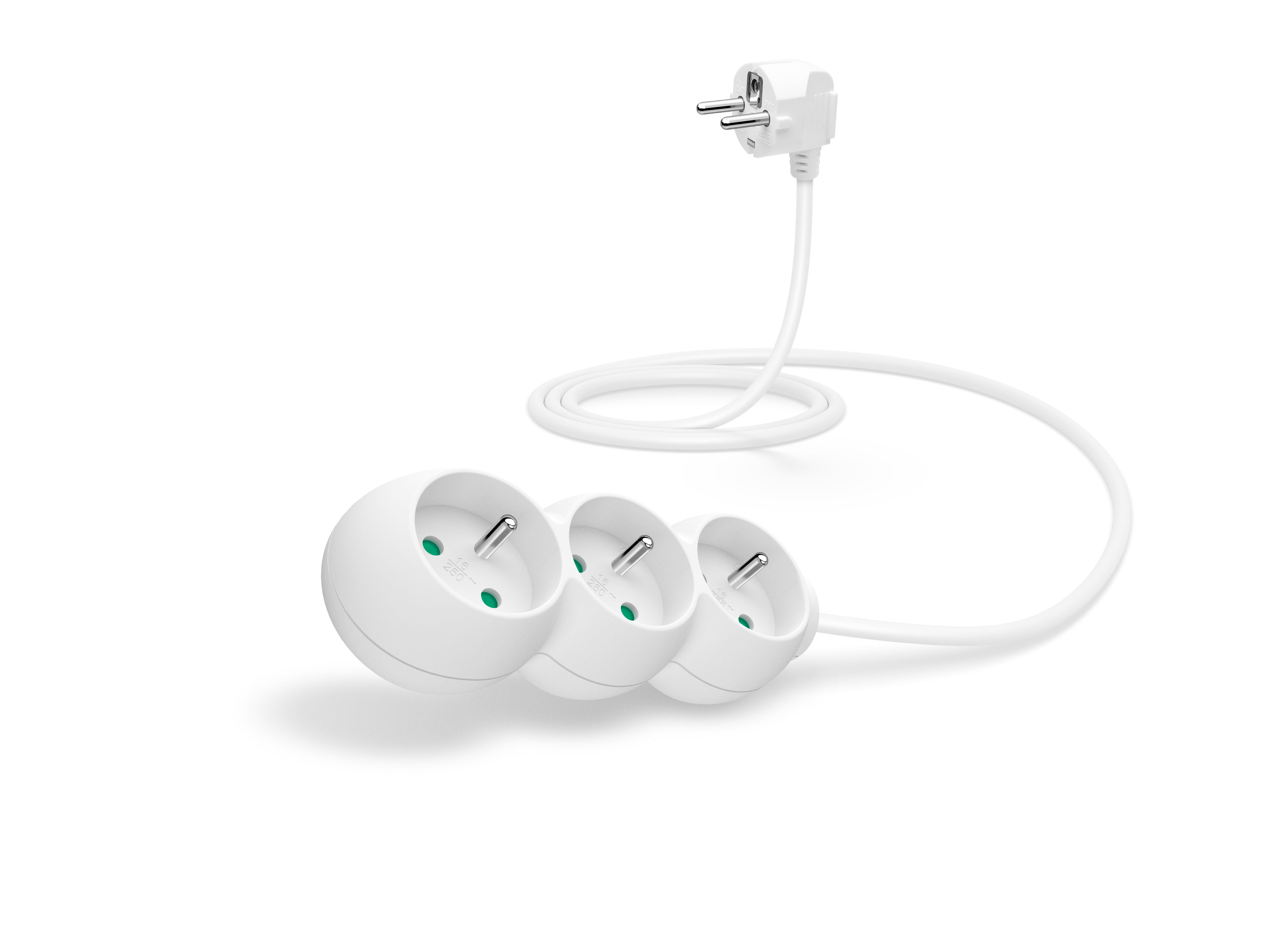 CONNECT IT prodlužovací kabel 230 V, 3 zásuvky, 1,5 m, bez vypínače - Bílá