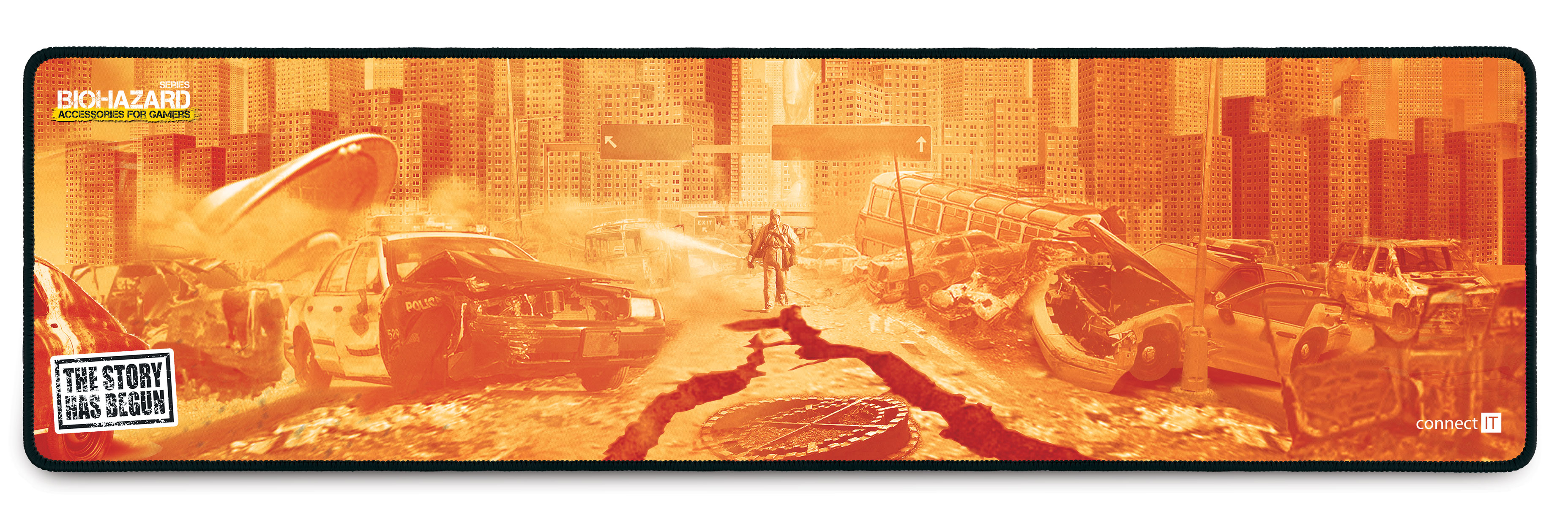CONNECT IT BIOHAZARD podložka pod klávesnici a myš, vel. L (886 × 245 mm) - Barevná