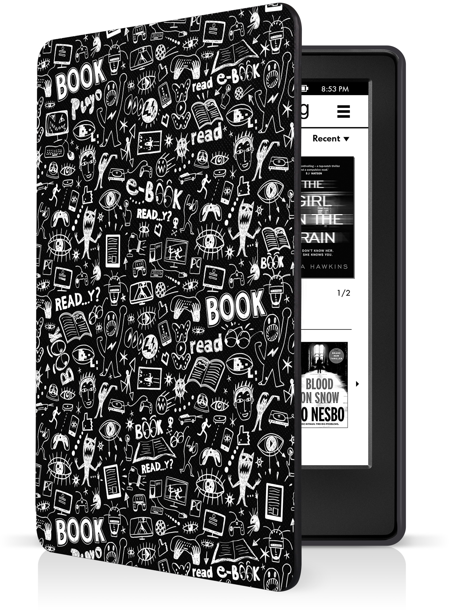 CONNECT IT pouzdro pro Amazon Kindle Paperwhite 5 2021 (11th gen.), DOODLE - Černá