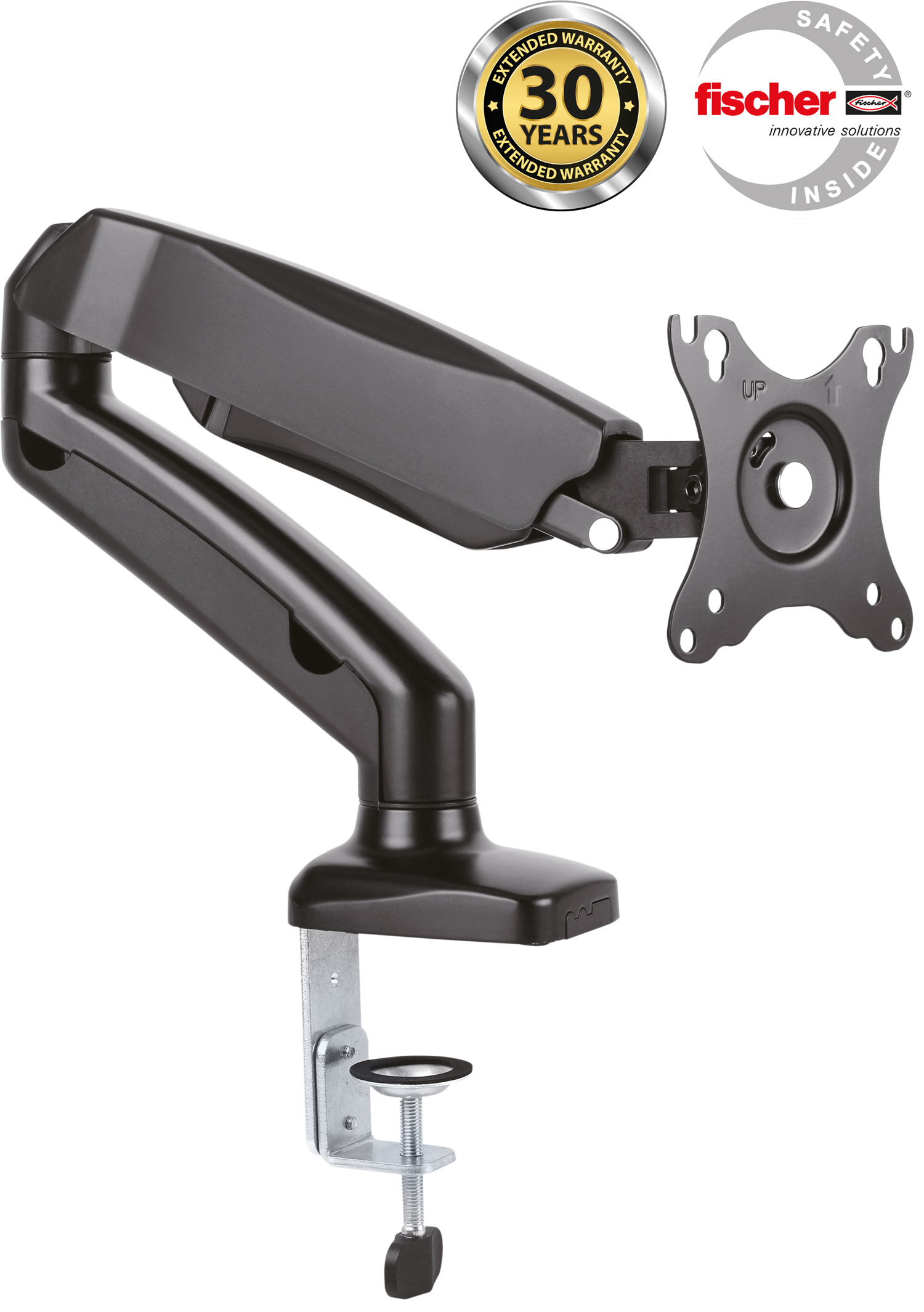 CONNECT IT SingleArm Premium stolní držák na 1 monitor, záruka 30 let - Černá