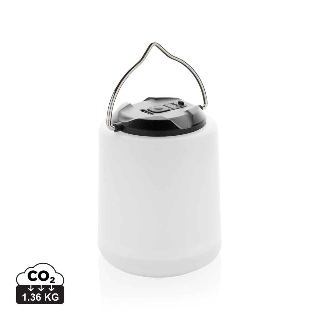 Přenosná USB LED stolní lampa Limio z RCS RPET Bílá