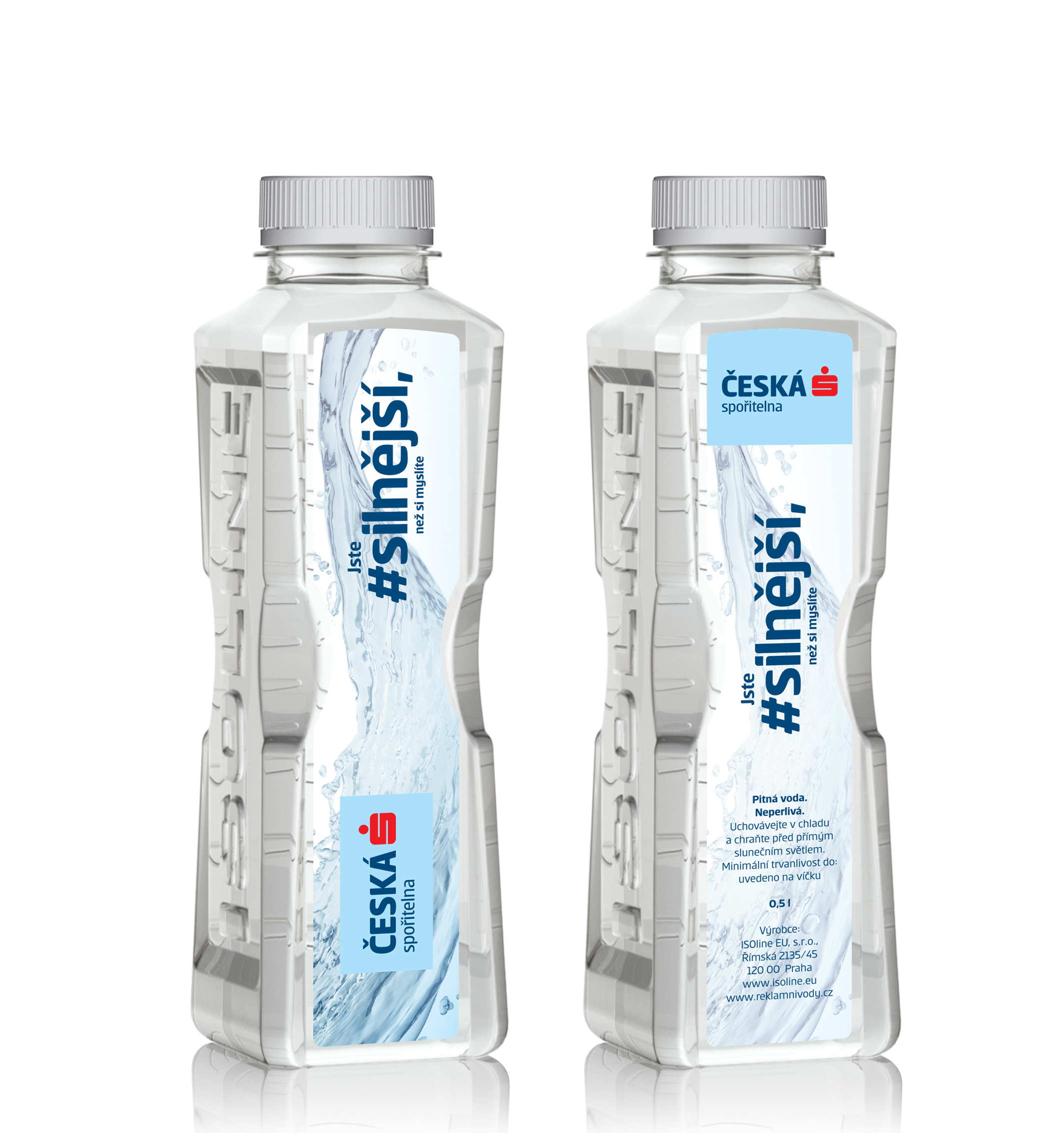 Neperlivá voda v lahvi ECO 30% rPET, 500 ml