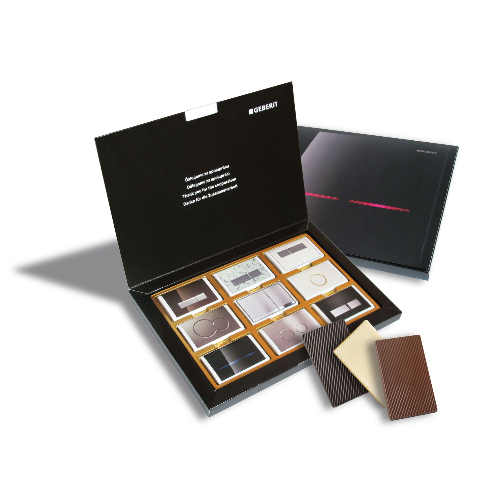 Čokoládová sada s reklamním potiskem, 9x10,5 g