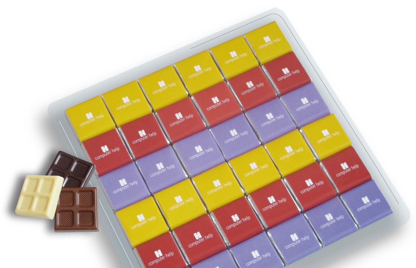 Čokoládová sada s reklamním potiskem, 36x5,5 g - stejný potisk