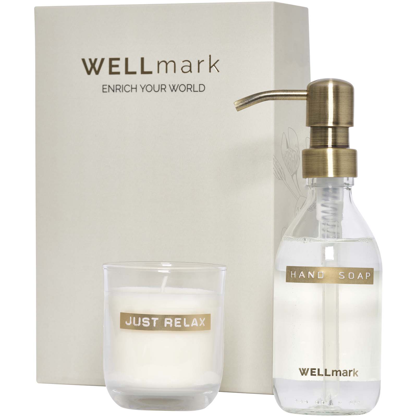 Dekorace WELLmark Wellmark Discovery dávkovač mýdla 250 ml + svíčka 150 g 