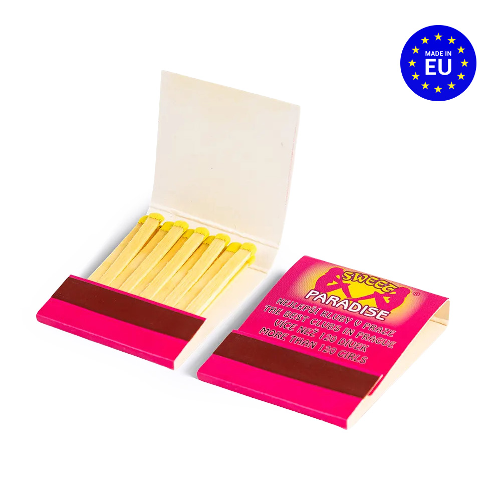 Ploché zápalky v papírové složce, L - vícebarevná