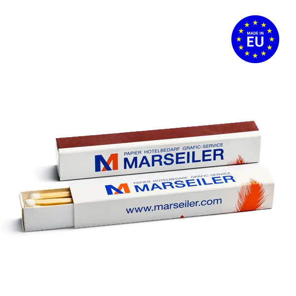 Dlouhé zápalky v papírové krabičce čtvercového průřezu - vícebarevná