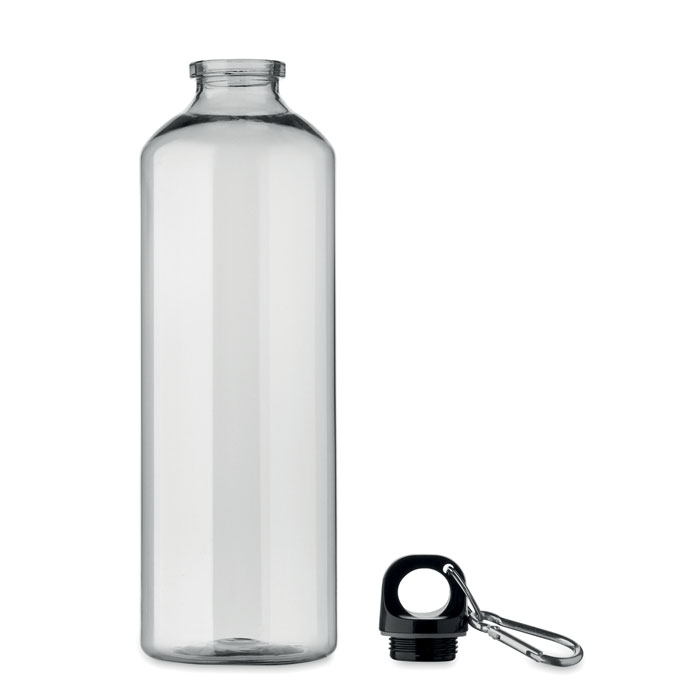 Plastová lahev s karabinou MOSS RE750, 750 ml - transparentní