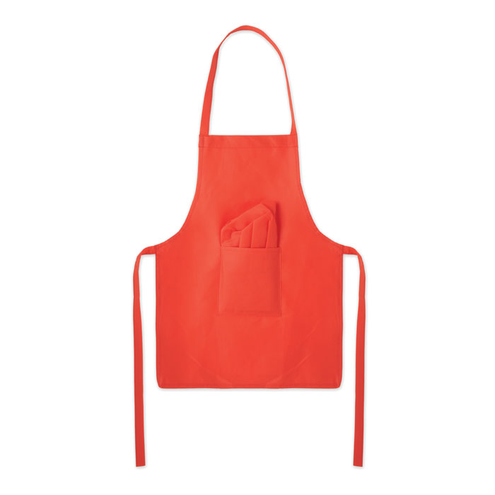 Dětská kuchařská čepice a zástěra KID CHEF - červená