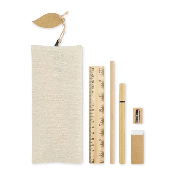 Jutový penál s psacími potřebami JUCOSET - černá