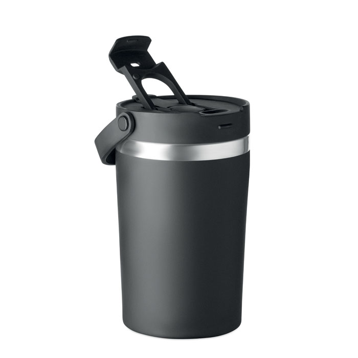 Kovový termohrnek COZYCUP, 350 ml - černá