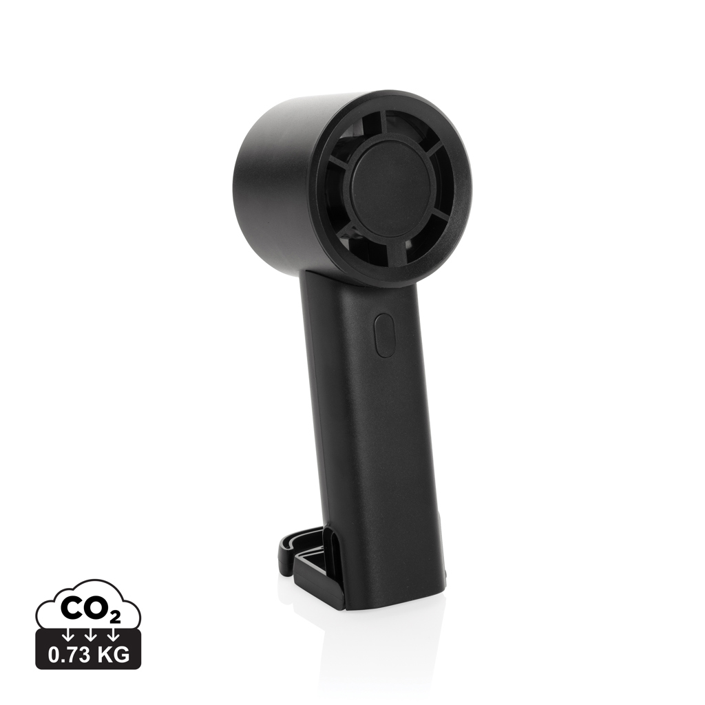 Dobíjecí větráček Twist z recyklovaného plastu RCS Černá