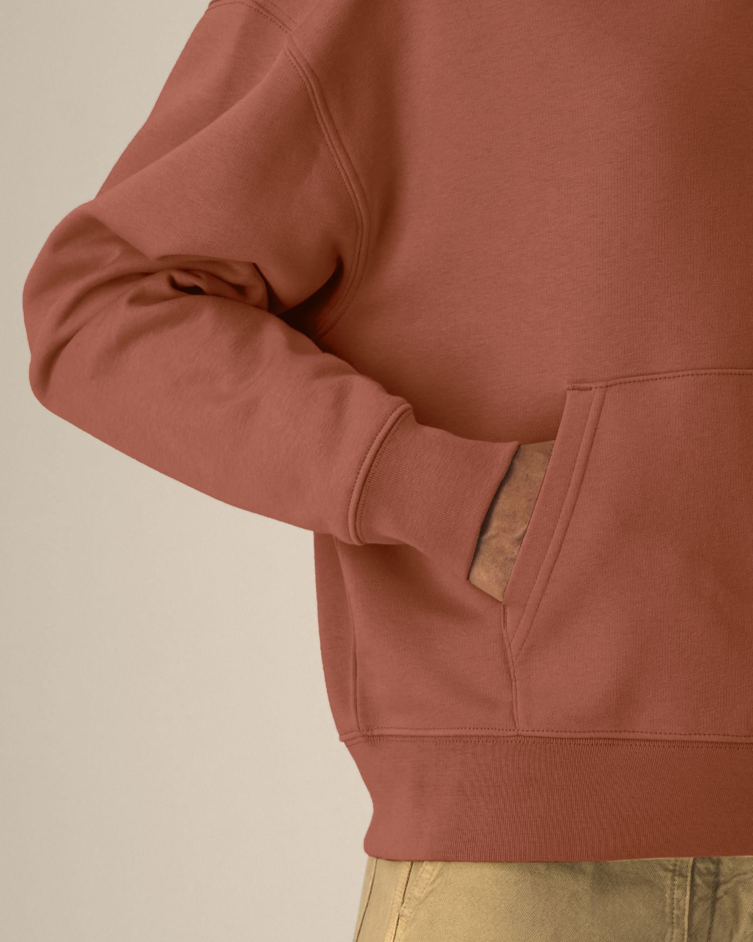 Pánská mikina s klokankou Stanley & Stella Chaser - heritage brown,