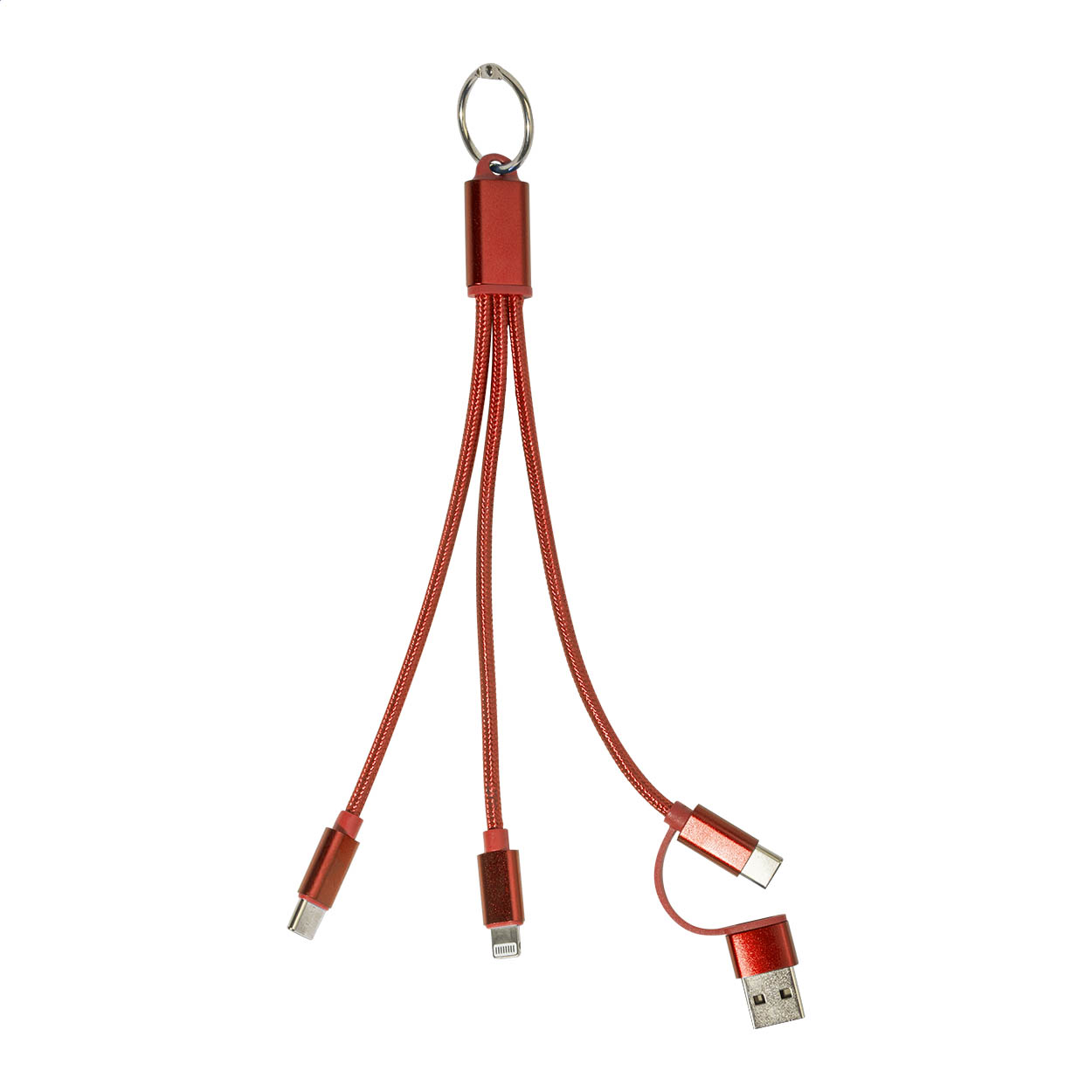 Rafob nabíjecí kabel s přívěškem na klíče Červená