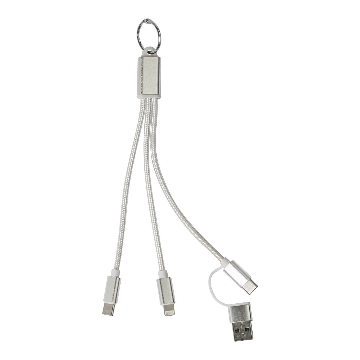 Rafob nabíjecí kabel s přívěškem na klíče Stříbrná